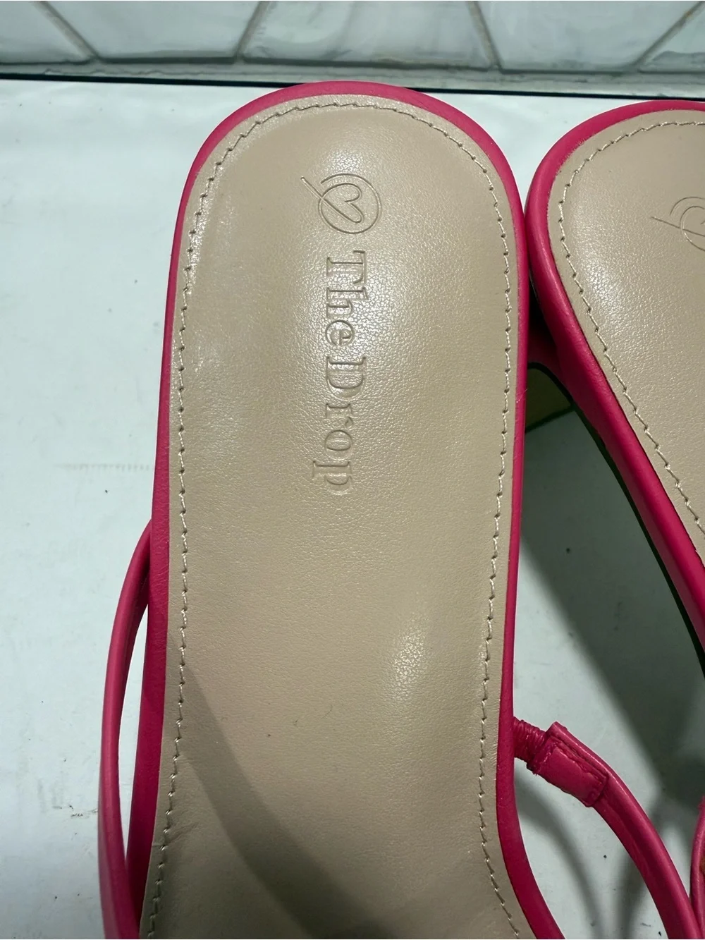 The Drop Woman’s Pink Amelie Strappy Square Toe Heeled Sandals Sz 9.5 NEW Summer